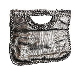 Big Buddha Evening‎ Clutch Crossbody Bag Metallic Faux Snakeskin Statement Boho